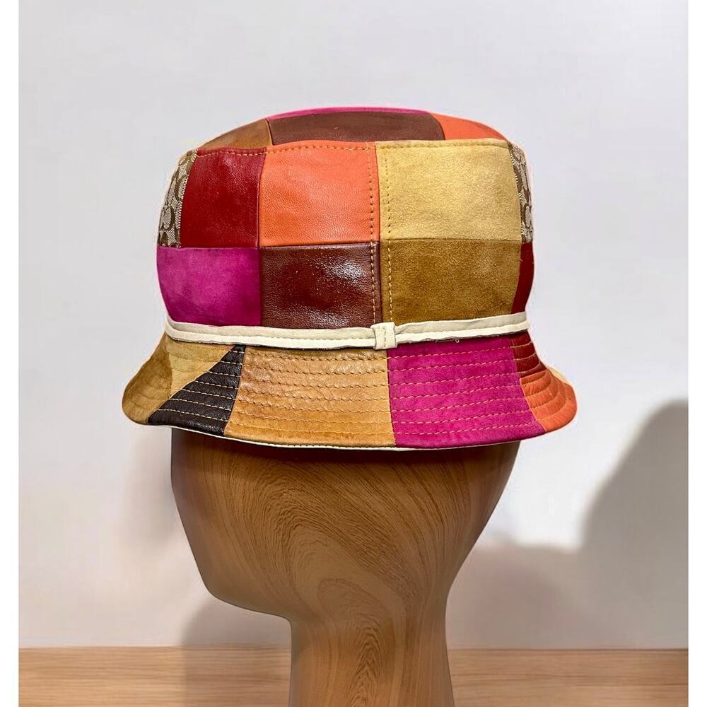 Y2K Coach Signature Patchwork Crusher Hat Size M/L - Picture 3 of 10